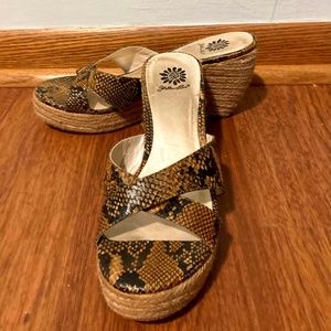 Yellow Box Brand Faux Snake Skin 7.5 Wedge
